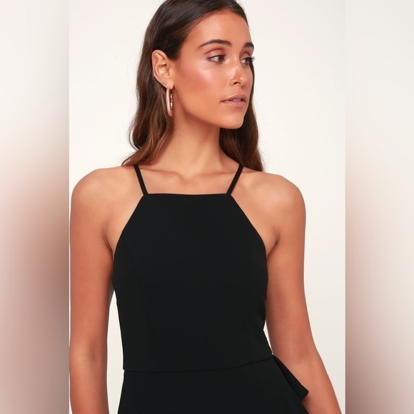 Lulus Great Things Ruffled Bodycon Dress BLACK Sz. Medium - Picture 5 of 15